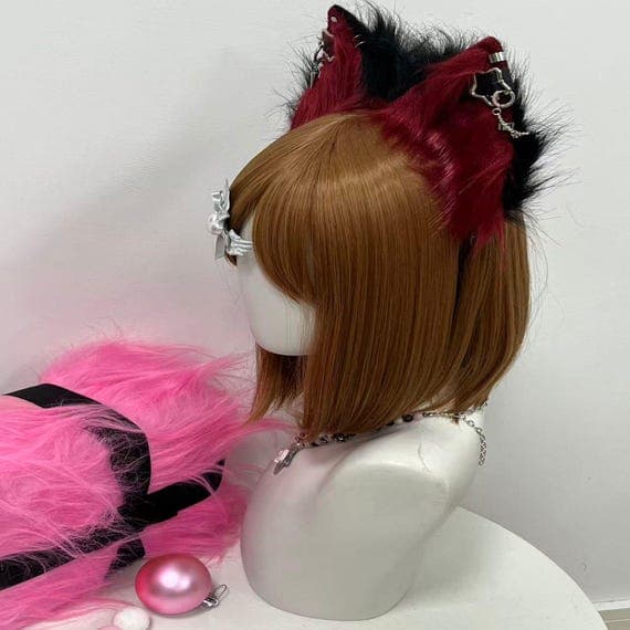 Realistic Faux Fur Ears Headband Catgirl Cosplay Accessory Costume Ears - Image 3