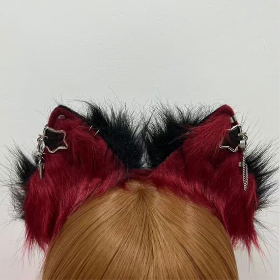Realistic Faux Fur Ears Headband Catgirl Cosplay Accessory Costume Ears - Image 5